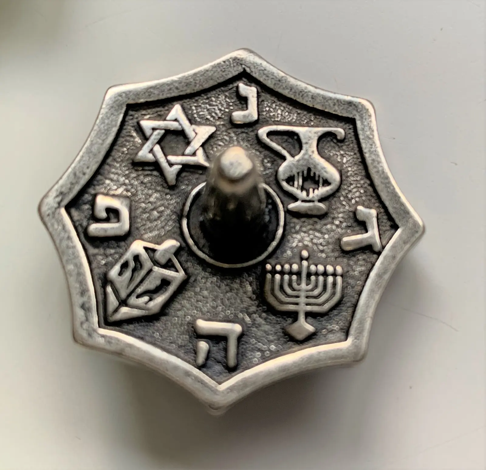 Silver spinning top Rabda Canada Israel Zinc