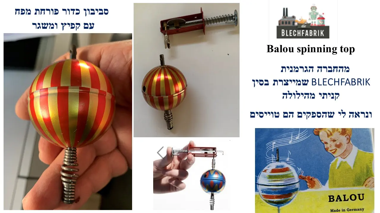 סביבון כדור פורח מפח ומשגר מפח