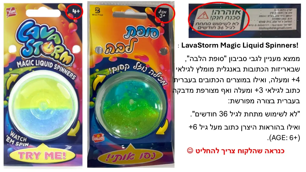 סופת לבה סביבוני 2 צבעים שמתערבבים בסיבוב