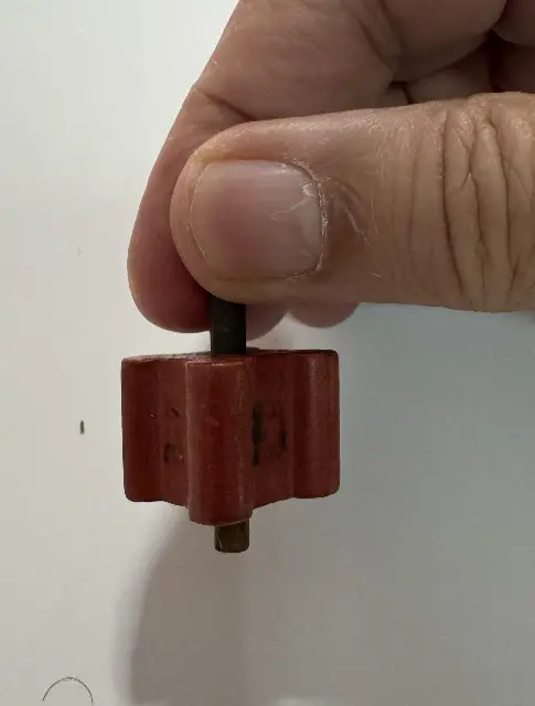 Red wood Dreidel from the 1950s-1960s
