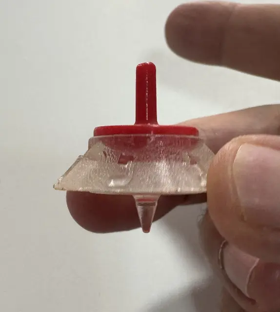Green plastic Dreidel from the 1950s-1960s