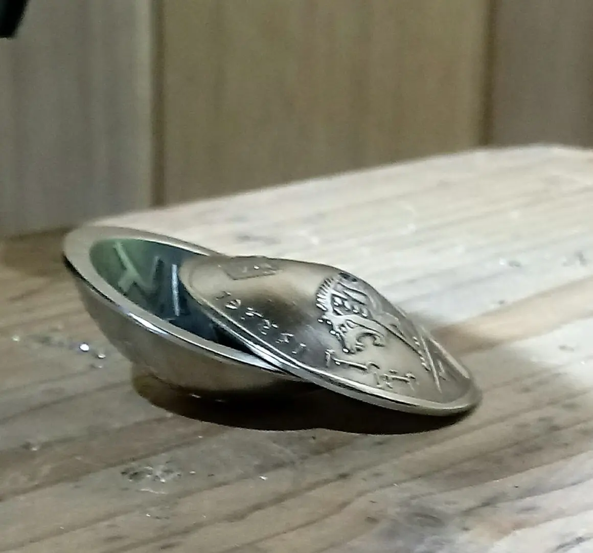 Spinning top 100 shekel coin Marin Shavit
